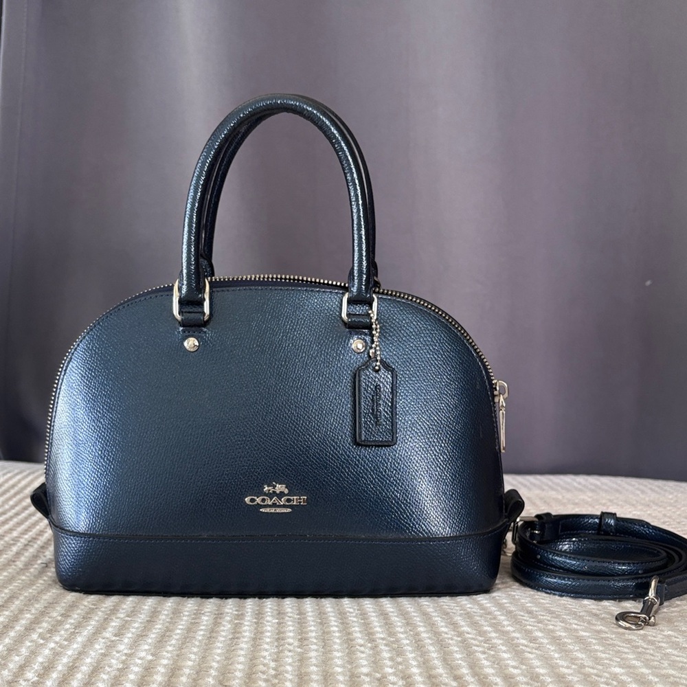 NWOT Coach Midnight Blue sierra Satchel dome Bag